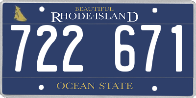 RI license plate 722671