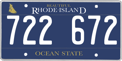 RI license plate 722672