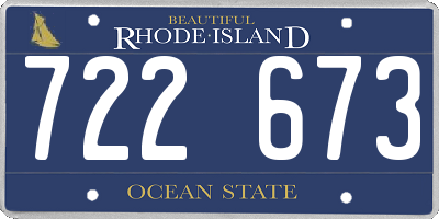 RI license plate 722673