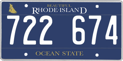RI license plate 722674