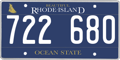 RI license plate 722680