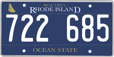 RI license plate 722685