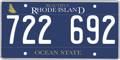 RI license plate 722692
