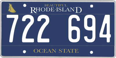 RI license plate 722694