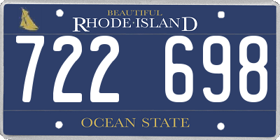 RI license plate 722698
