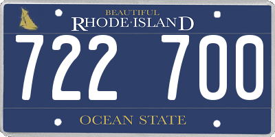 RI license plate 722700