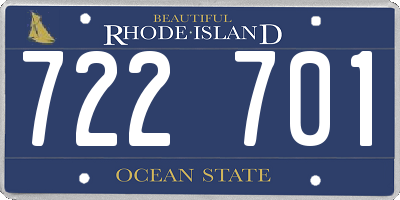 RI license plate 722701