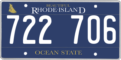 RI license plate 722706