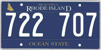 RI license plate 722707