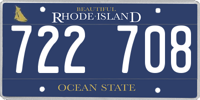 RI license plate 722708