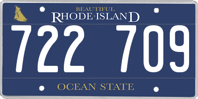 RI license plate 722709