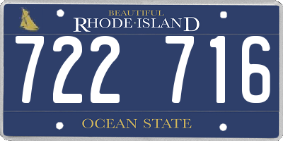RI license plate 722716