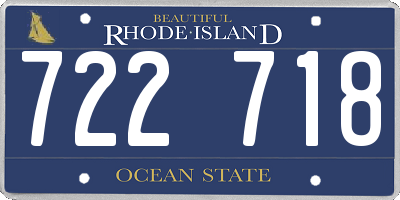 RI license plate 722718