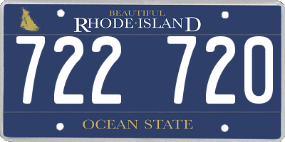 RI license plate 722720