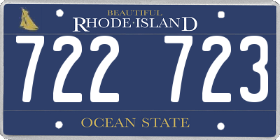 RI license plate 722723
