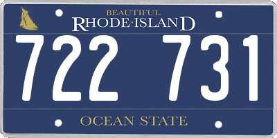 RI license plate 722731