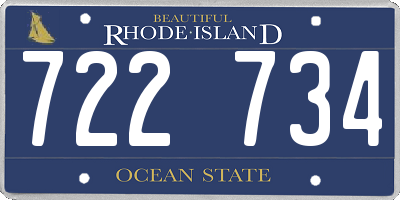 RI license plate 722734