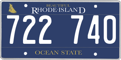 RI license plate 722740