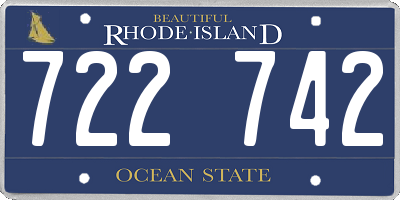 RI license plate 722742