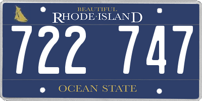 RI license plate 722747