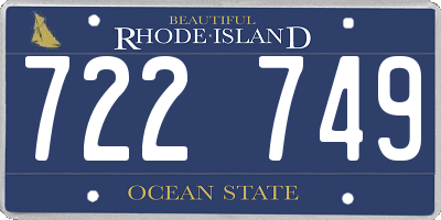RI license plate 722749