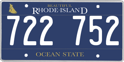RI license plate 722752