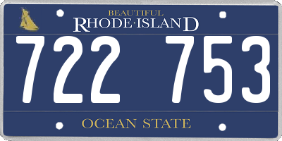RI license plate 722753