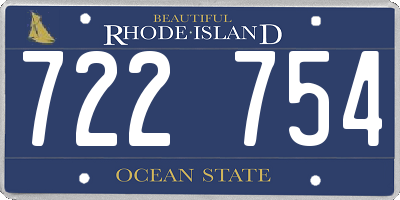 RI license plate 722754