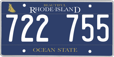 RI license plate 722755