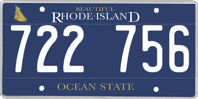 RI license plate 722756