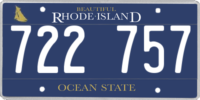 RI license plate 722757