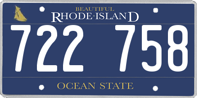 RI license plate 722758