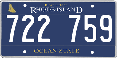 RI license plate 722759