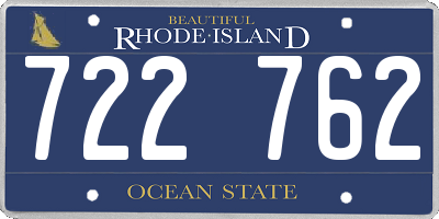 RI license plate 722762