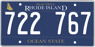 RI license plate 722767