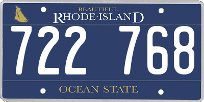 RI license plate 722768
