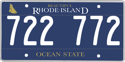 RI license plate 722772