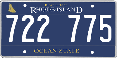 RI license plate 722775