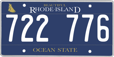 RI license plate 722776