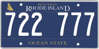 RI license plate 722777