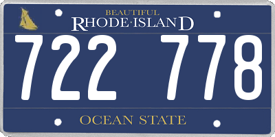RI license plate 722778