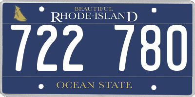 RI license plate 722780
