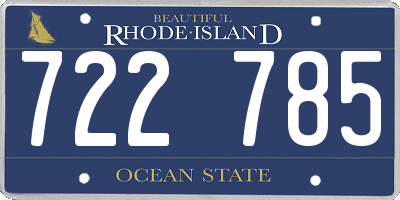 RI license plate 722785