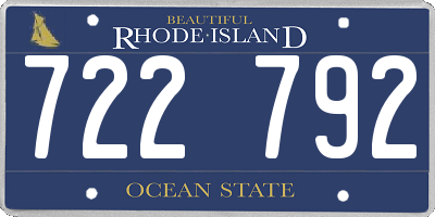 RI license plate 722792