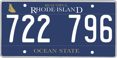 RI license plate 722796