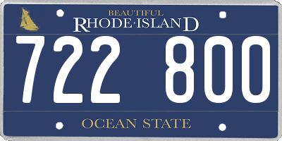 RI license plate 722800