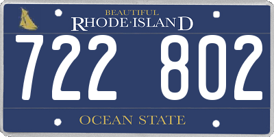 RI license plate 722802