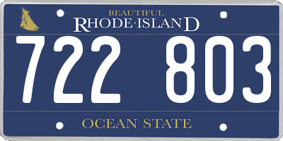 RI license plate 722803