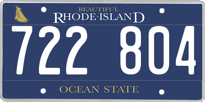 RI license plate 722804