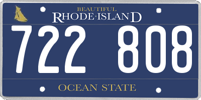 RI license plate 722808
